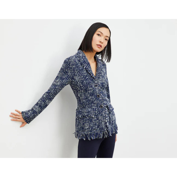 NEW MM LaFleur Porter Interweave Jacket Women's XL Navy Yonetomi Japan Exclusive